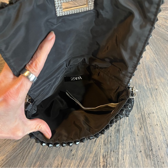Elegant Black Zara Studded Clutch - Picture 9 of 16